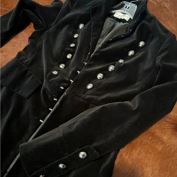 Vintage Pure Badass Rare Flawless Velvet Steampunk/Military Long Jacket